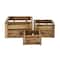 Set of 3 Brown Wood Farmhouse Storage Basket, 21", 16", 13"